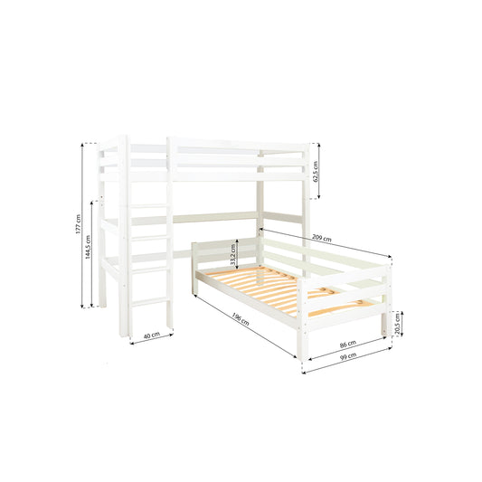 Hoppekids ECO Luxury Bunk bed Angle Flexible slat frame