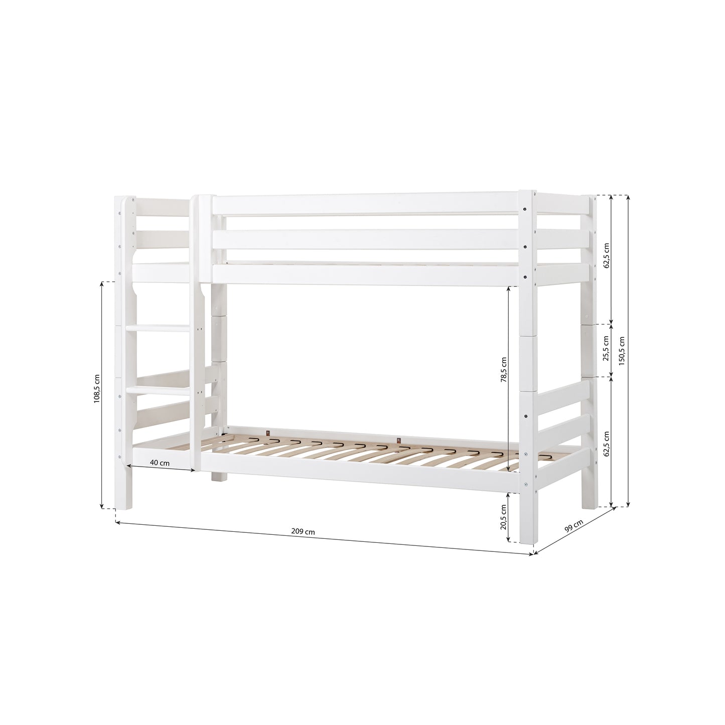 Hoppekids ECO Luxury Bunk bed Flexible slat frame