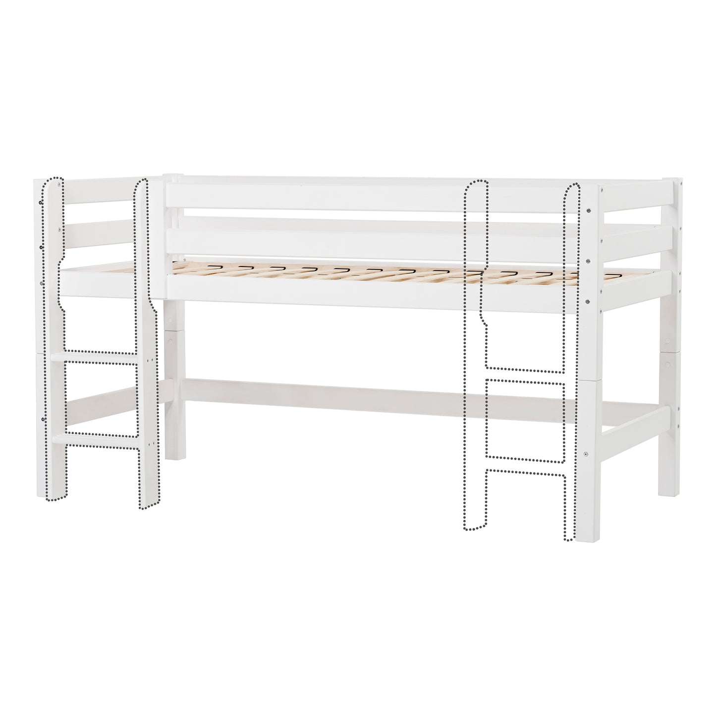 Hoppekids ECO Luxury half high bed with Flexible slat frame