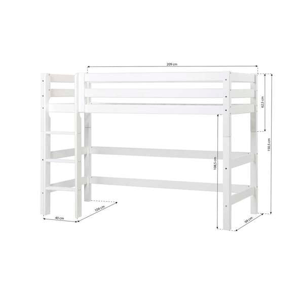 Hoppekids ECO Luxury mid high bed with Flexible slat frame