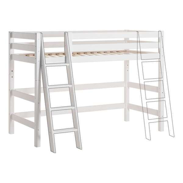 Hoppekids ECO Luxury mid high bed with Flexible slat frame and Slanted ladder