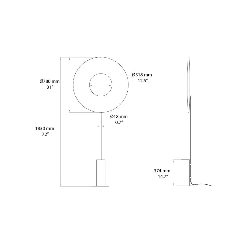 10 HEURES 10 Iris Totem Lampada da Terra LED
