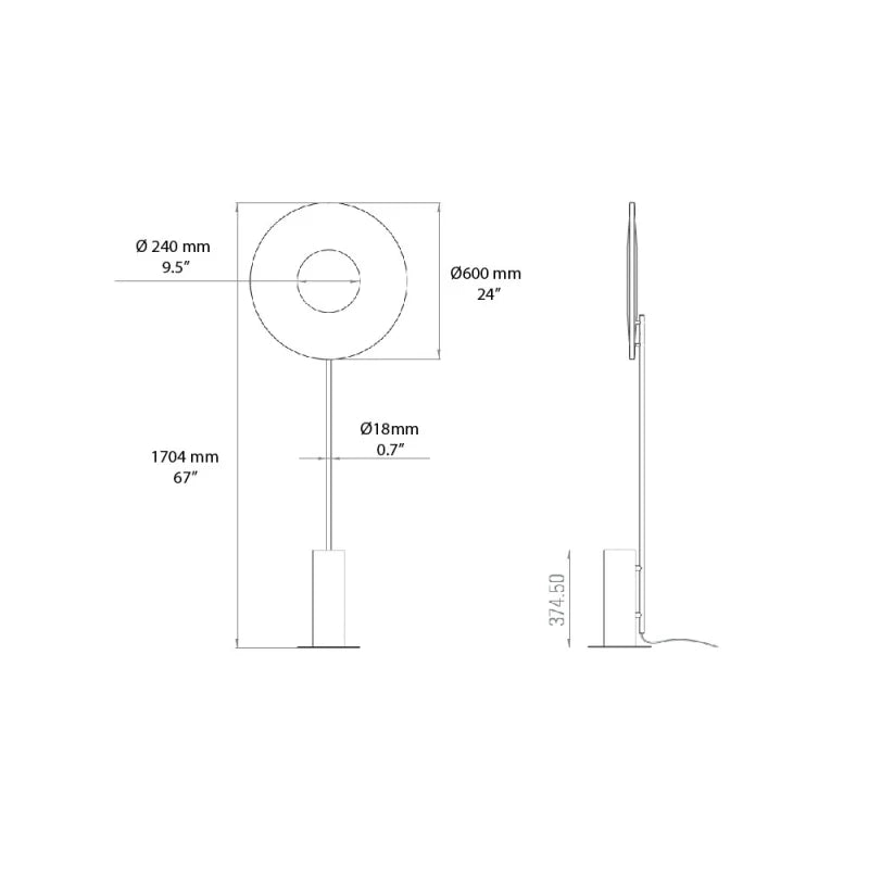 10 HEURES 10 Iris Totem Lampada da Terra LED