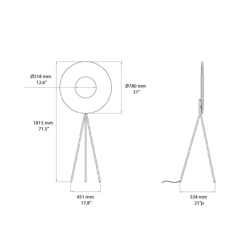 10 HEURES 10 Iris Tripod Lampada da Terra LED