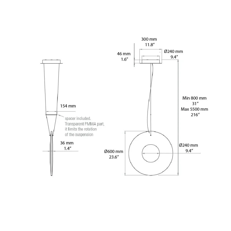 10 HEURES 10 Iris Lampada a Sospensione Verticale LED