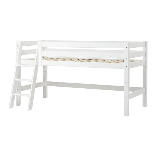 Hoppekids ECO Luxury half high bed with slanted ladder and Flexible slat frame