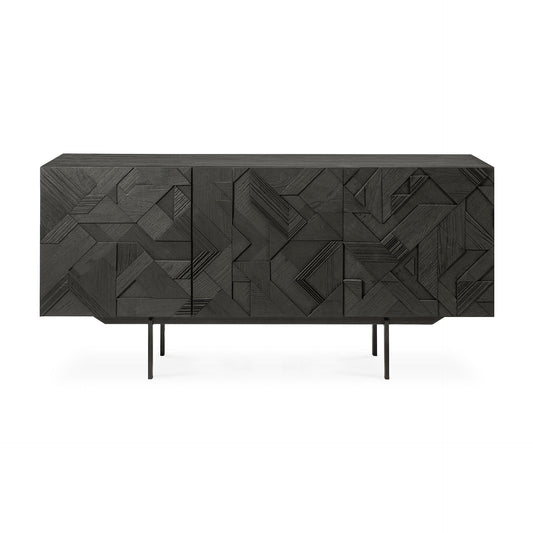 Credenza Graphic in Teck nero - verniciato - ginardi arredamenti srl