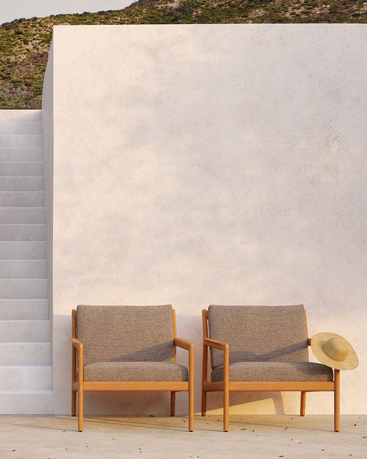 Jack | Poltrona ETHNICRAFT Outdoor tessuto bianco - ginardi arredamenti srl