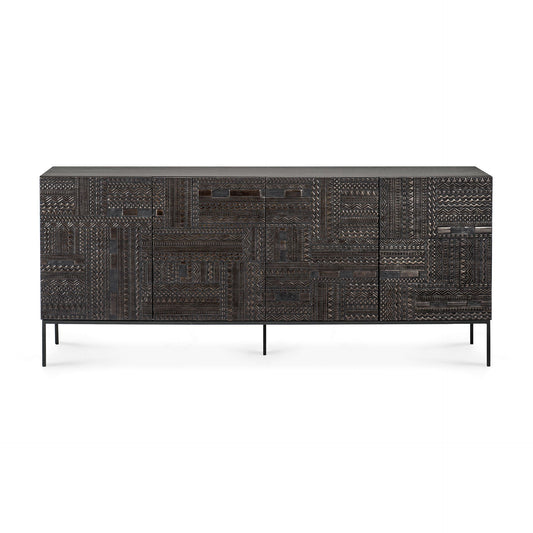 Credenza Tabwa Ethnicraft in Teck - 4 ante - nero - verniciato - ginardi arredamenti srl