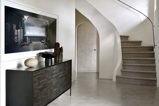 Credenza Grooves in Teck - 4 ante - nero - verniciato - ginardi arredamenti srl