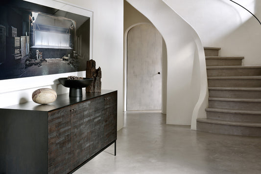 Credenza Grooves in Teck - 3 ante - nero - verniciato - ginardi arredamenti srl