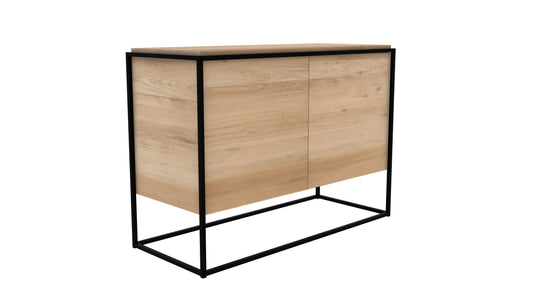 Credenza Monolit in Rovere - 2 ante - metallo nero - ginardi arredamenti srl