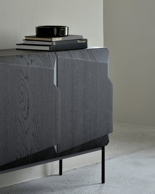 Credenza Stairs in Rovere - 3 ante - nero - verniciato - ginardi arredamenti srl