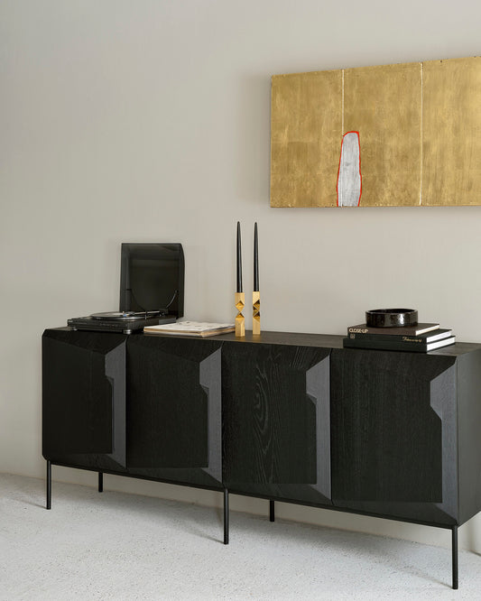 Credenza Stairs in Rovere - 4 ante - nero - verniciato - ginardi arredamenti srl