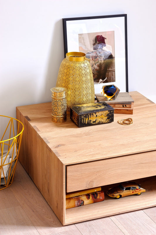 Ethnicraft comodino Nordic II in Rovere - 1 cassetto - ginardi arredamenti srl