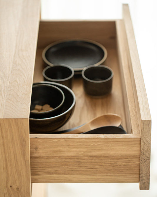 Comodino pensile Nordic II in Rovere - 1 cassetto - ginardi arredamenti srl