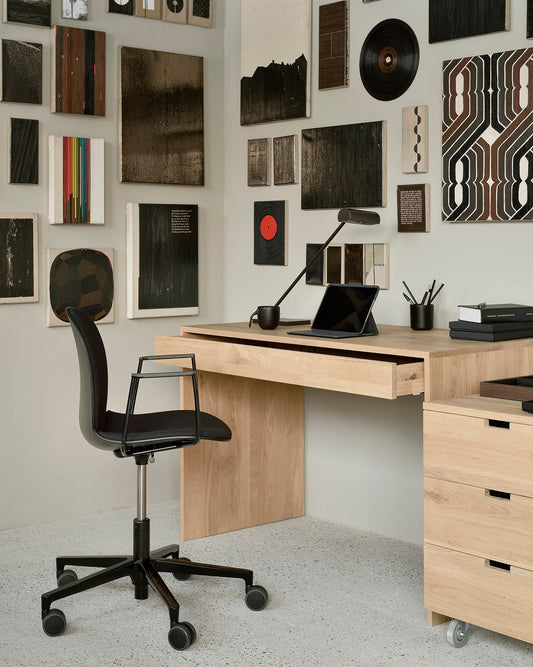 Scrivania Wave in Rovere - 1 cassetto - ginardi arredamenti srl